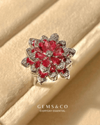Fuchsia Bloom Ruby Zircon Cocktail Ring