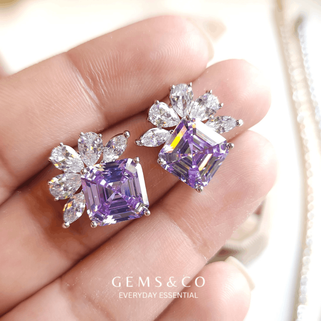 Lilac Bloom Zircon Stud
