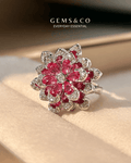 Fuchsia Bloom Ruby Zircon Cocktail Ring