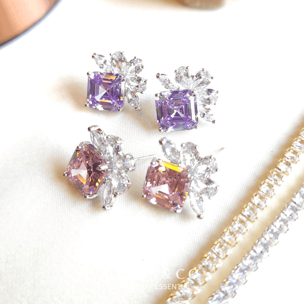 Lilac Bloom Zircon Stud