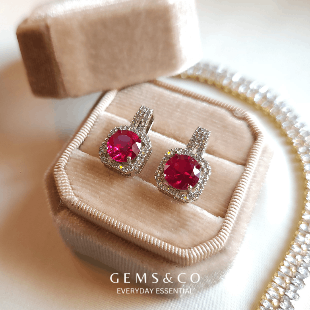 Ruby Royale Zircon Studs