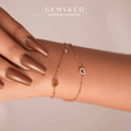 Heart Bloom Bracelet — Gold Plated Floral Crystal Chain