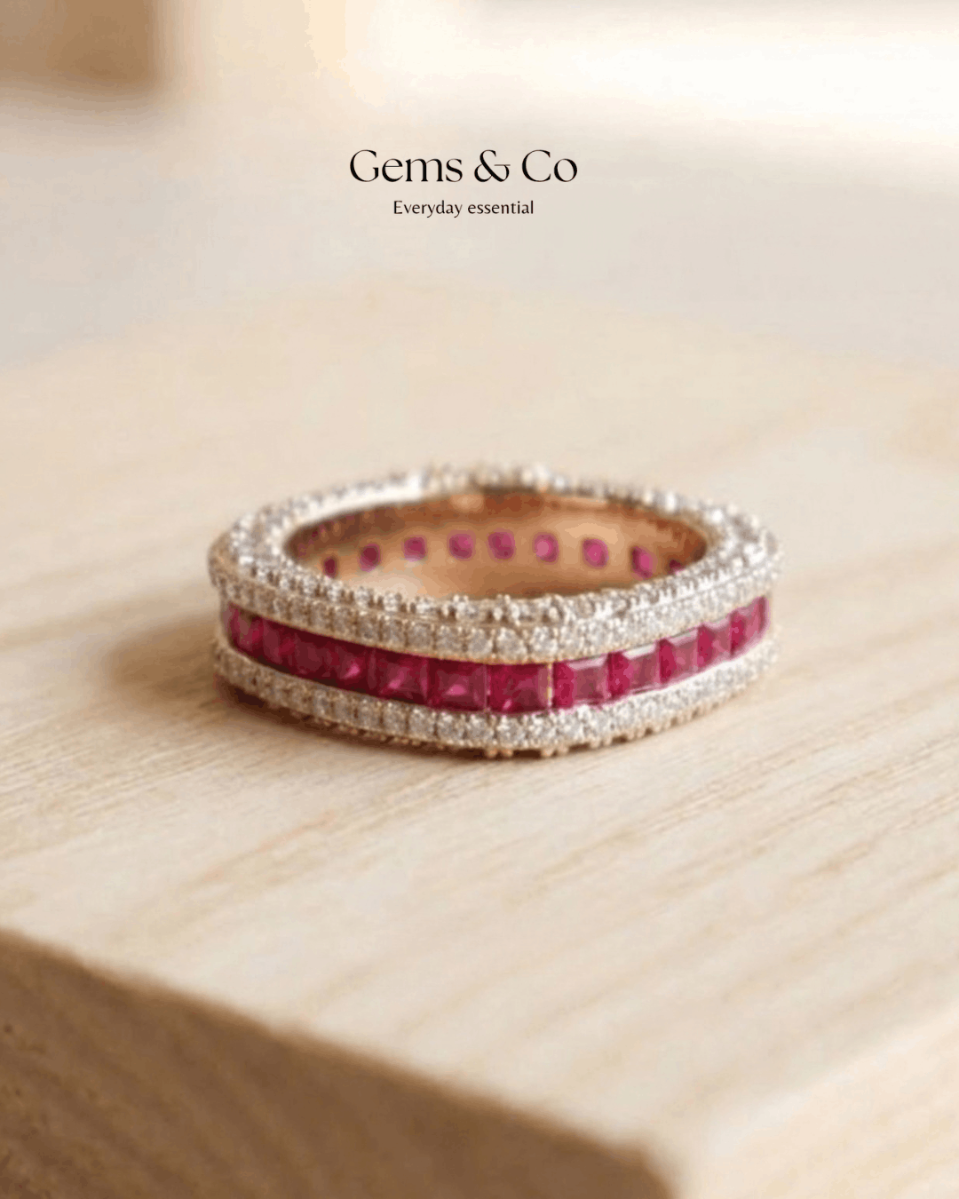 Ruby Radiance Eternity Zircon Band