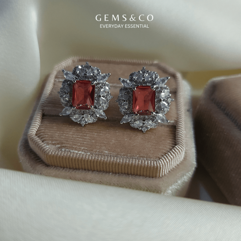 Ruby Blossom Earstuds