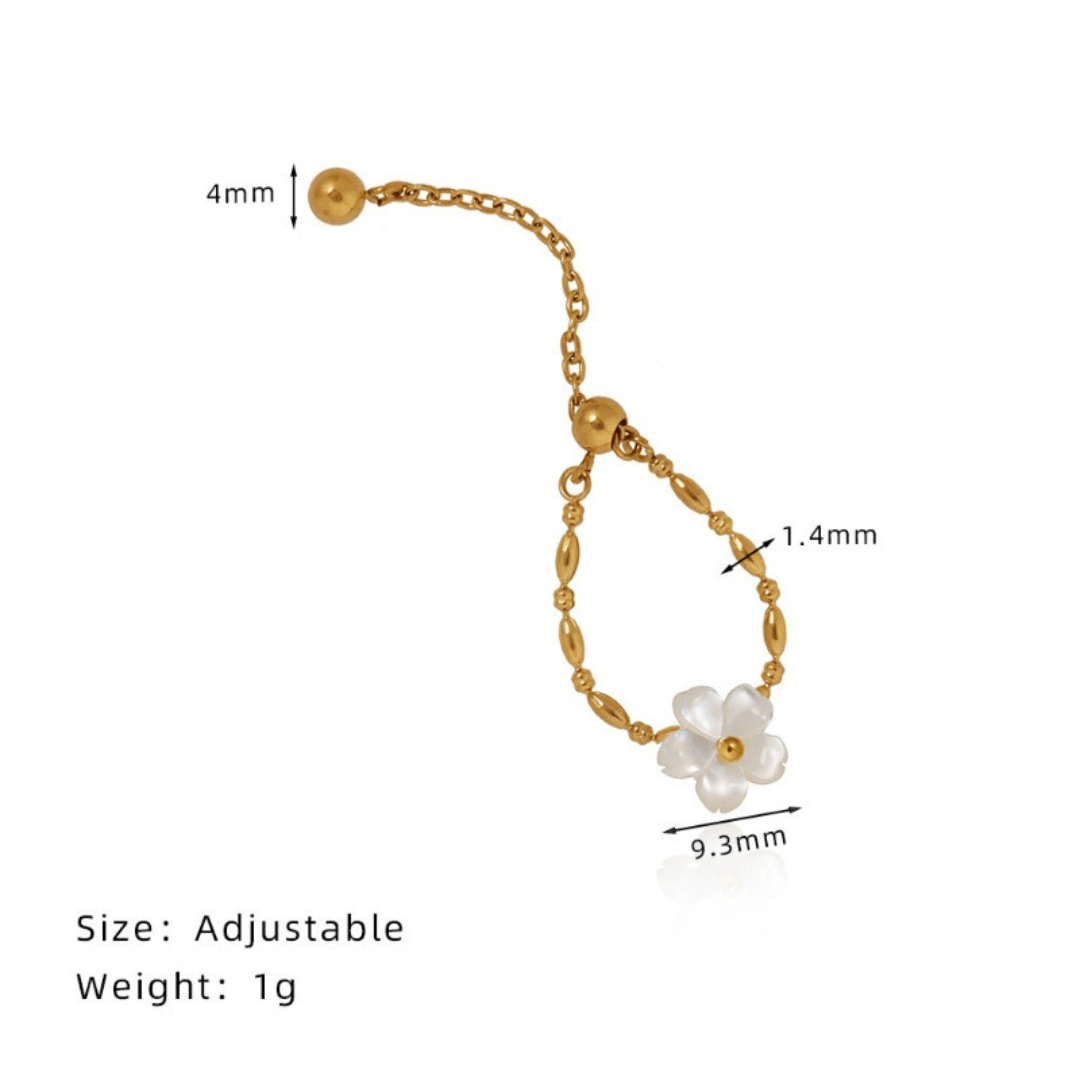 CHAIN FLOREL RING (Adjustable)