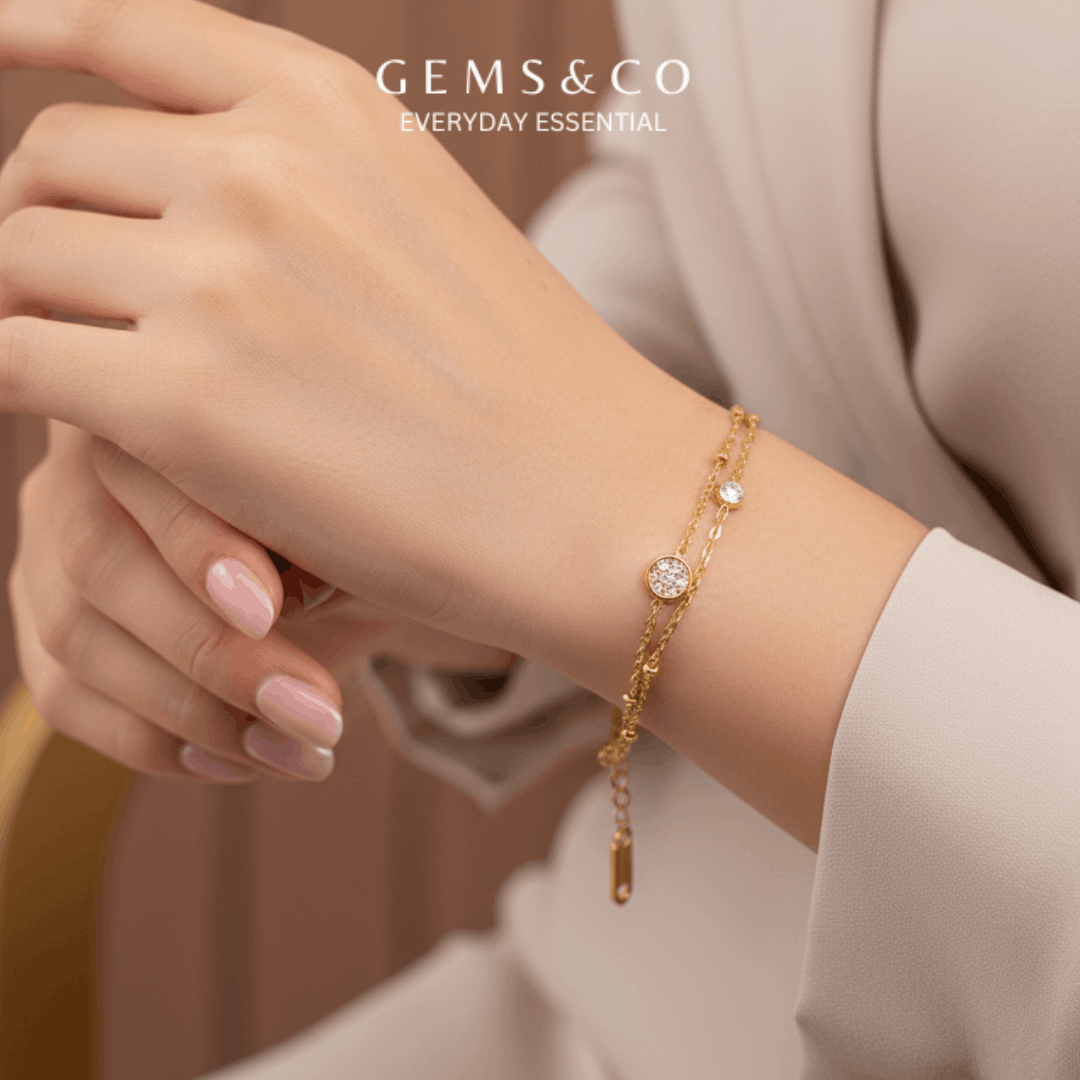 Dainty Gold Plated Zircon Braclet