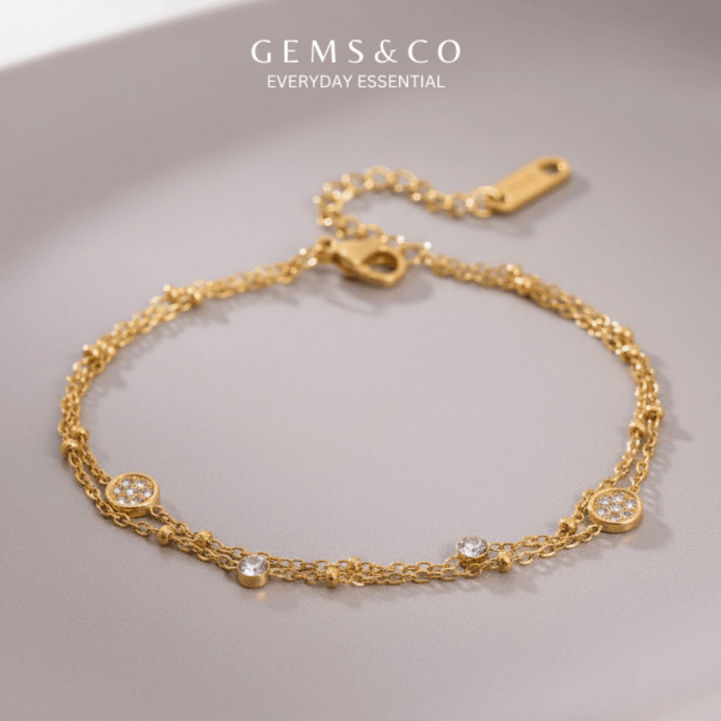 Dainty Gold Plated Zircon Braclet
