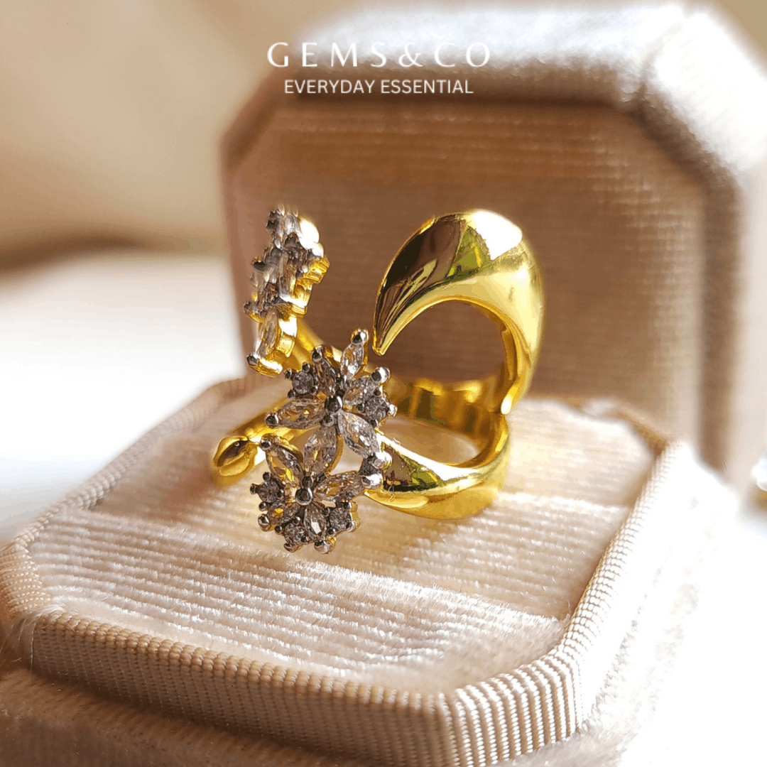 Flora Spark Adjustable Ring