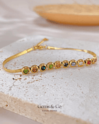 Rainbow Zircon Snake Chain Bracelet