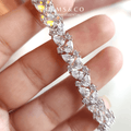 Crystal Cascade Bracelet — Pear-Cut Zircon Linked Statement Piece