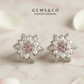 Pink Daisy Pearl Studs