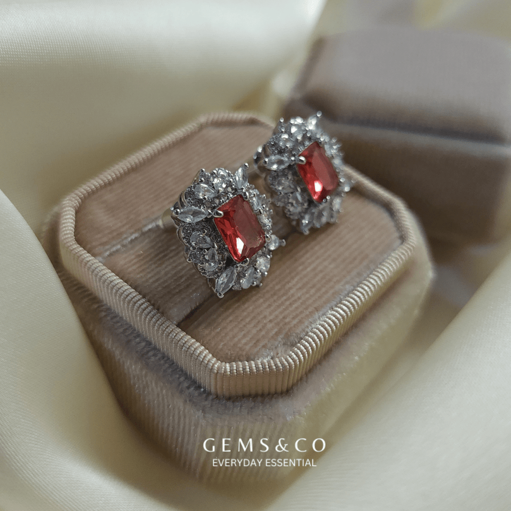 Ruby Blossom Earstuds