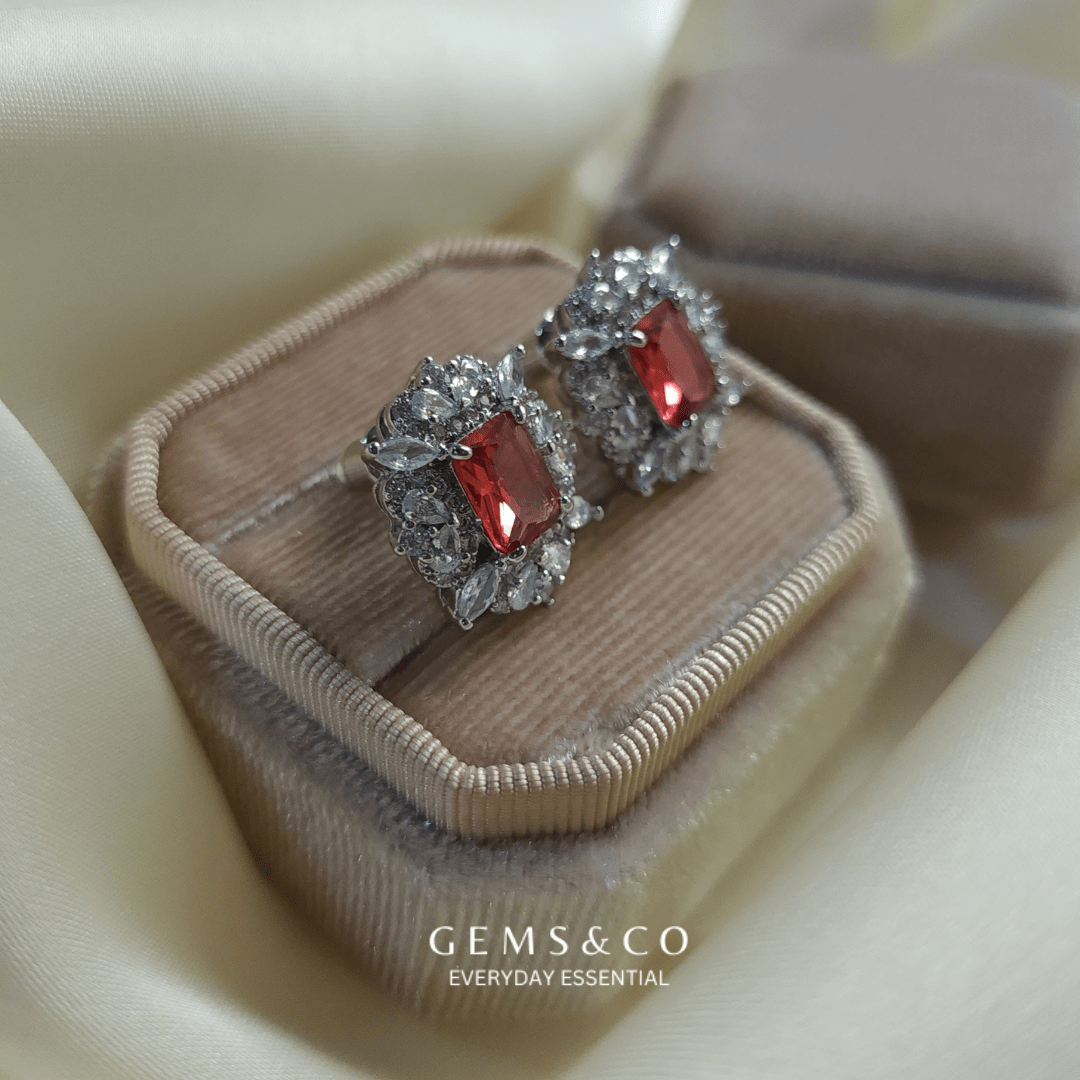 Ruby Blossom Earstuds