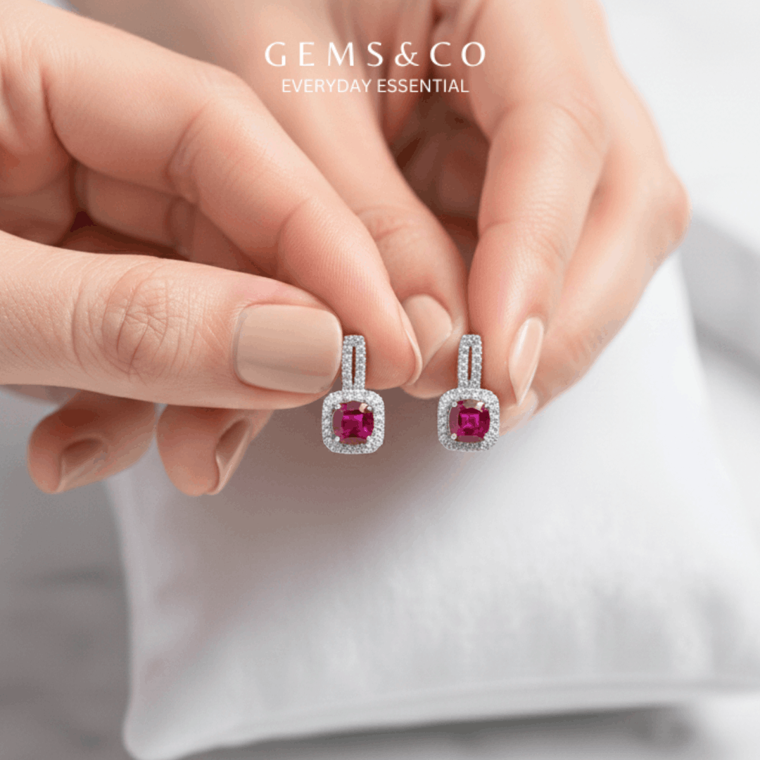 Ruby Royale Zircon Studs