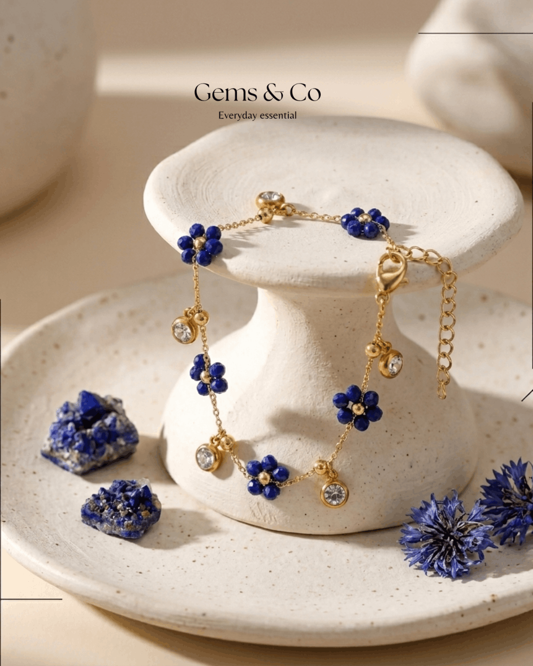 Gold Floral Chain Bracelet – Adjustable