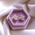 Rose Floral Studs – Zirconia Earrings