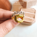 Crown Luxe Zircon Statement Ring | Adjustable