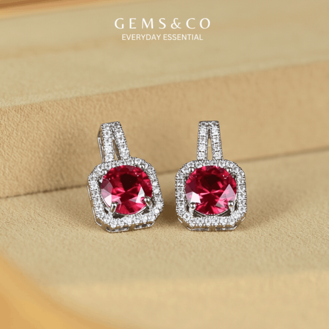 Ruby Royale Zircon Studs