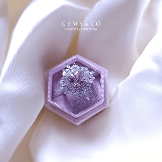 Pink Sparkle Statement Ring - Adjustable