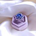 CZ Royal Blue Statement Ring– Adjustable
