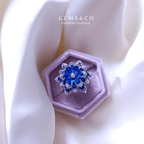 CZ Royal Blue Adjustable Ring