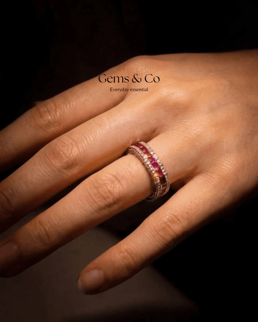 Ruby Radiance Eternity Zircon Band