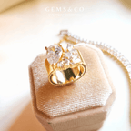 Divine Pear Zircon Ring