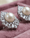 Pearl Cluster Marquise Drop Earrings