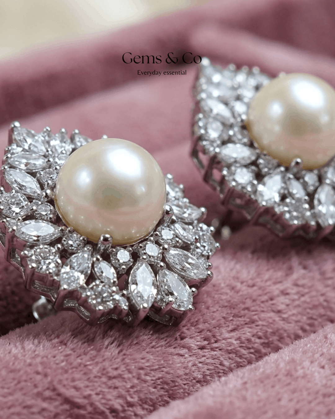 Pearl Cluster Marquise Drop Earrings