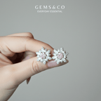 Pink Daisy Pearl Studs