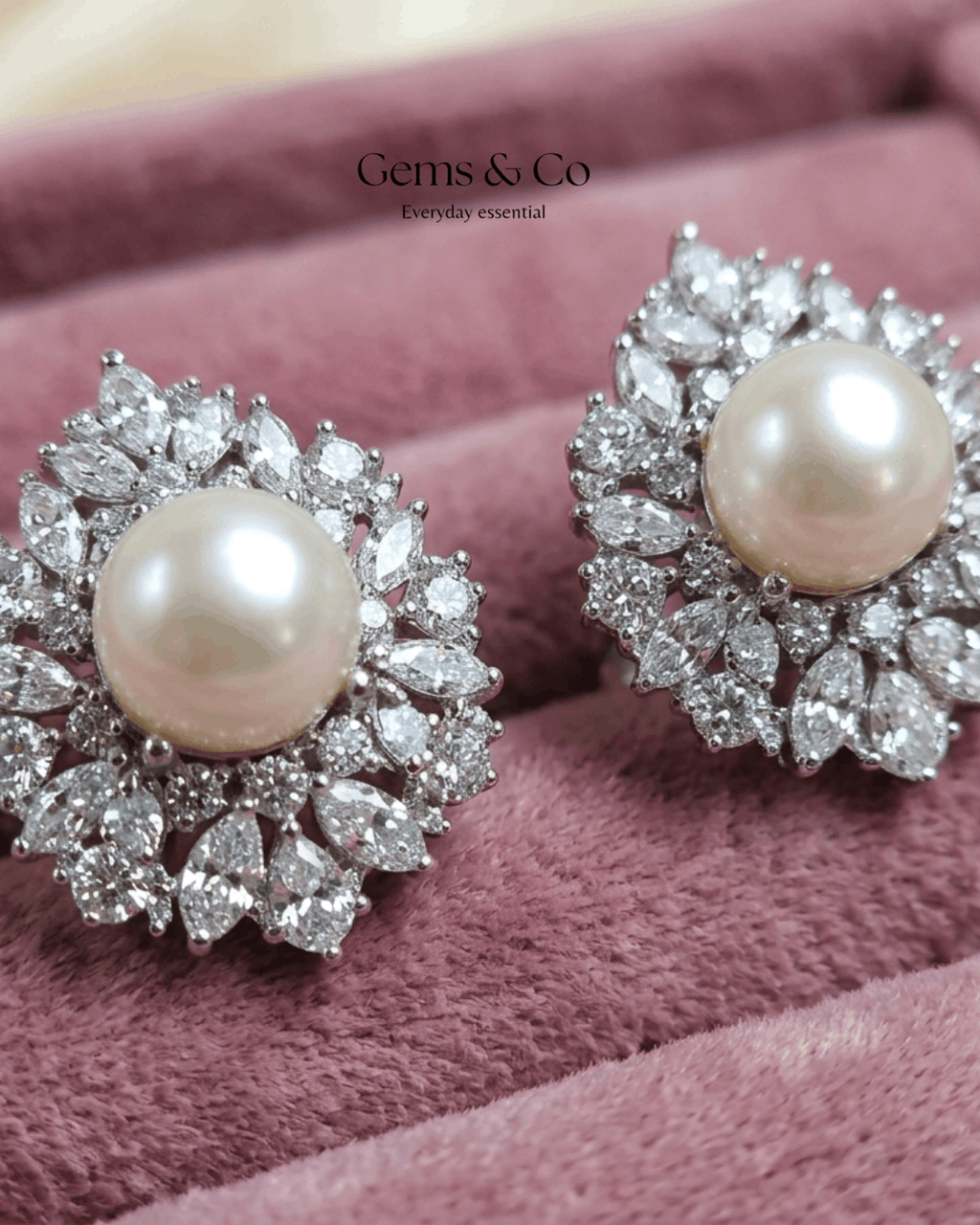 Pearl Cluster Marquise Drop Earrings