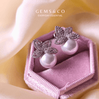 Floral Pearl Zircon Studs