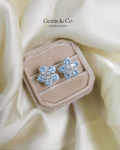 Ice Blue Flower Stud