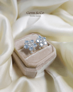 Ice Blue Flower Stud