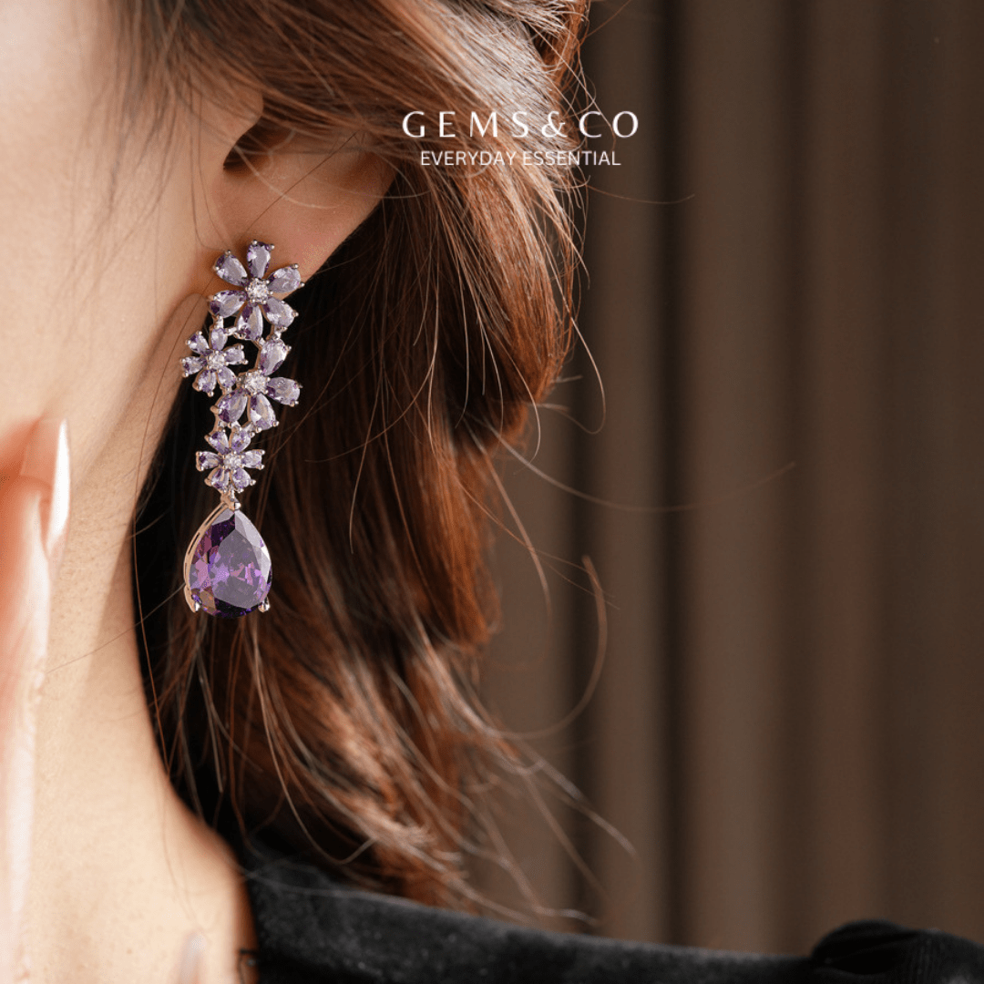 Purple Petals Spark Studs