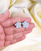 Ice Blue Flower Stud
