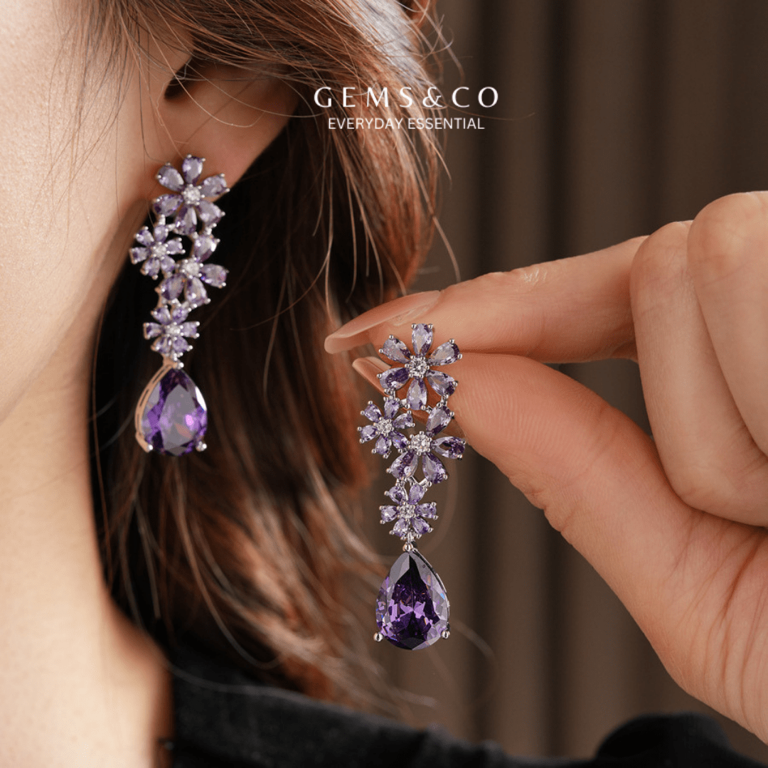 Purple Petals Spark Studs