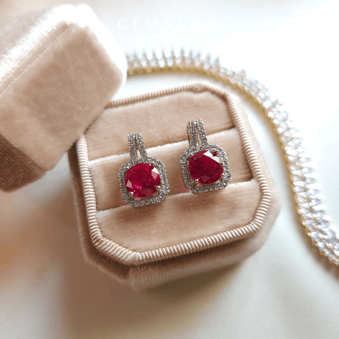 Ruby Royale Zircon Studs