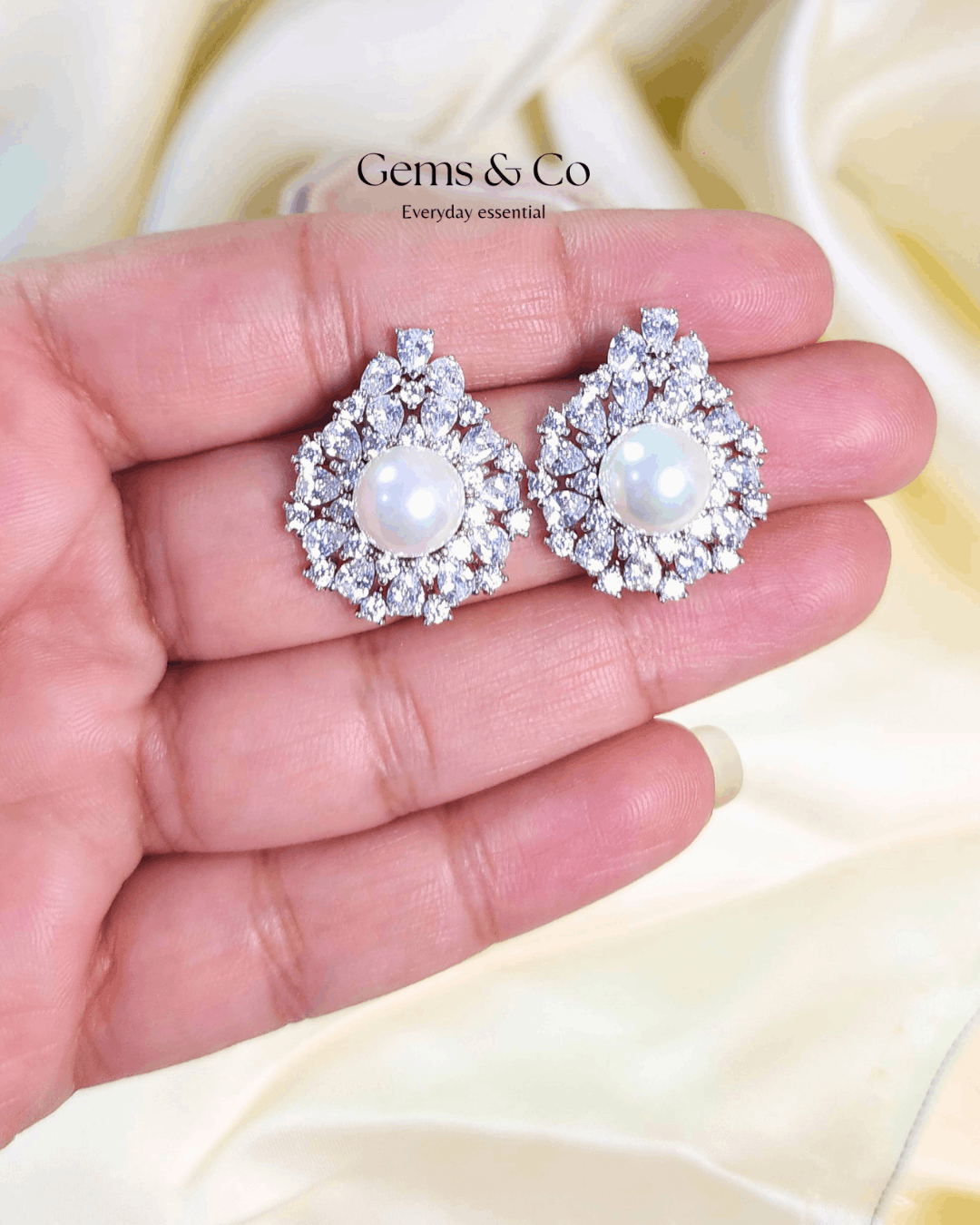 Pearl Cluster Marquise Drop Earrings