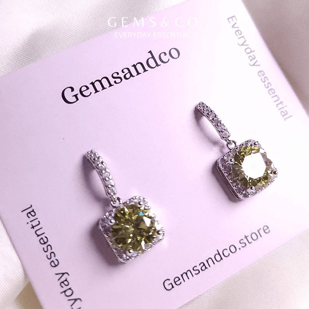 Olive Glow Zircon Hoop Stud