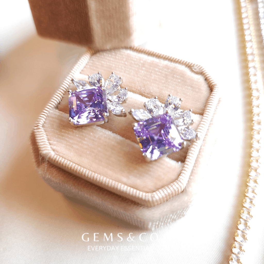 Lilac Bloom Zircon Stud