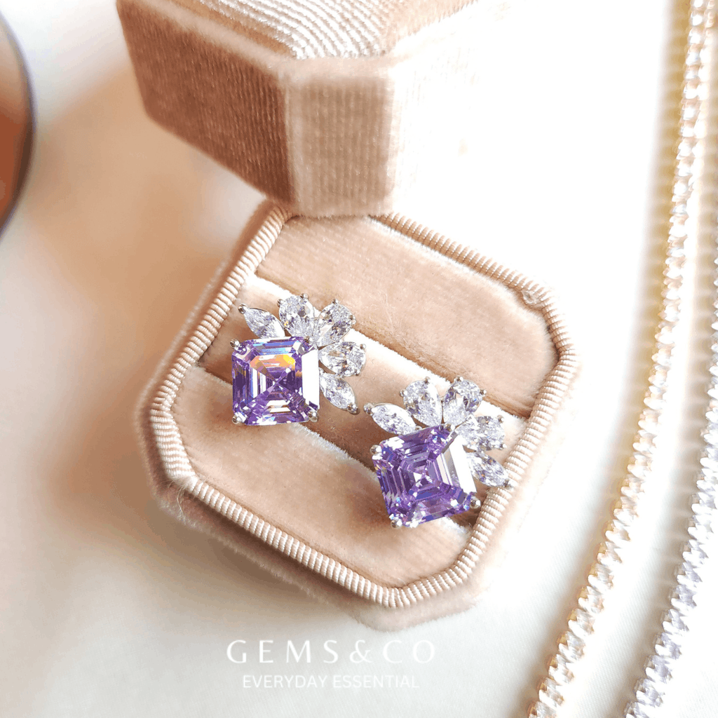 Lilac Bloom Zircon Stud