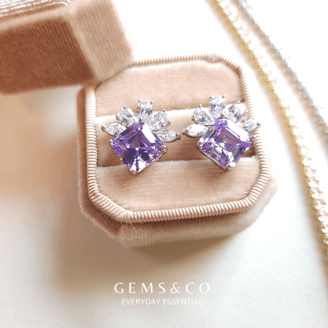 Lilac Bloom Zircon Stud