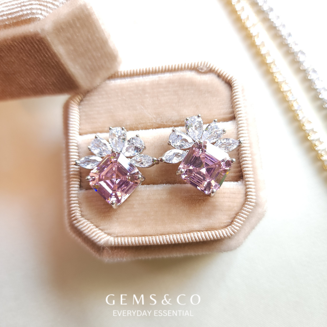 Pink Bloom Zircon Stud