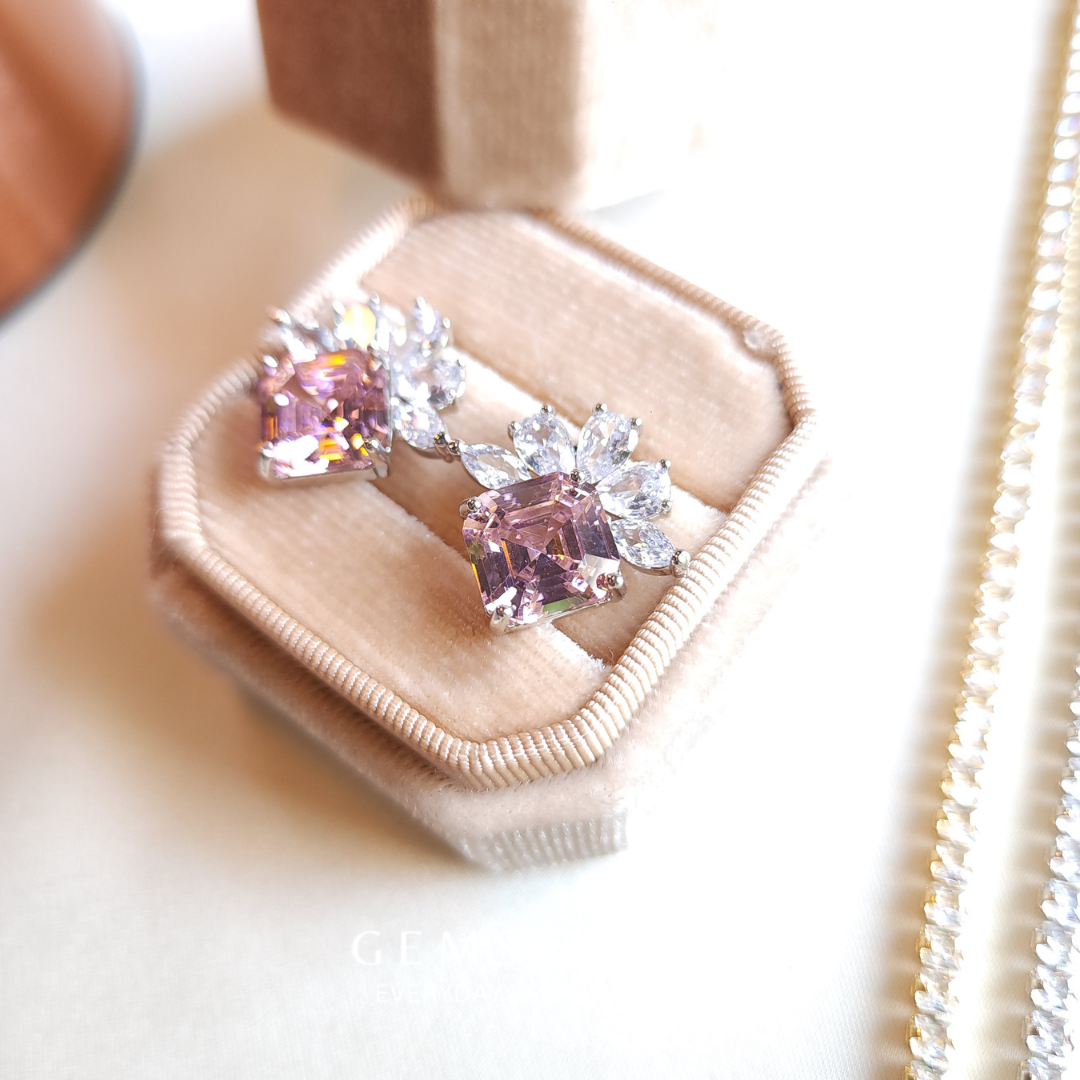 Pink Bloom Zircon Stud