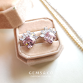 Pink Bloom Zircon Stud – Pink Zircon Floral Earrings