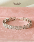 Royal Cluster Zircon Tennis Bracelet
