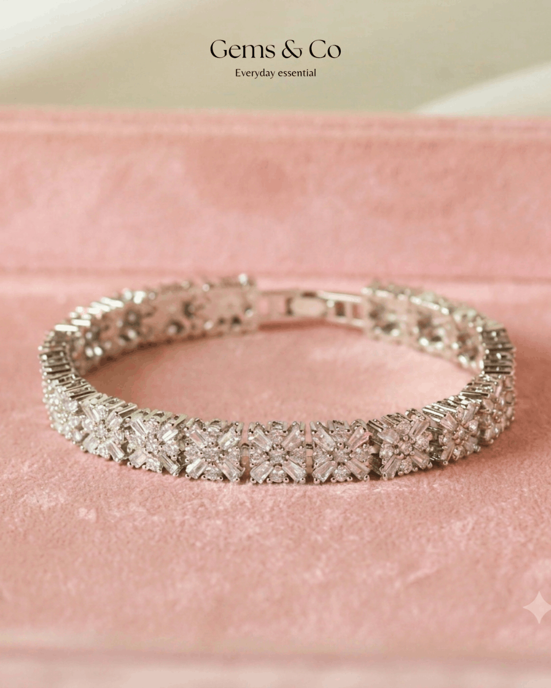 Royal Cluster Zircon Tennis Bracelet