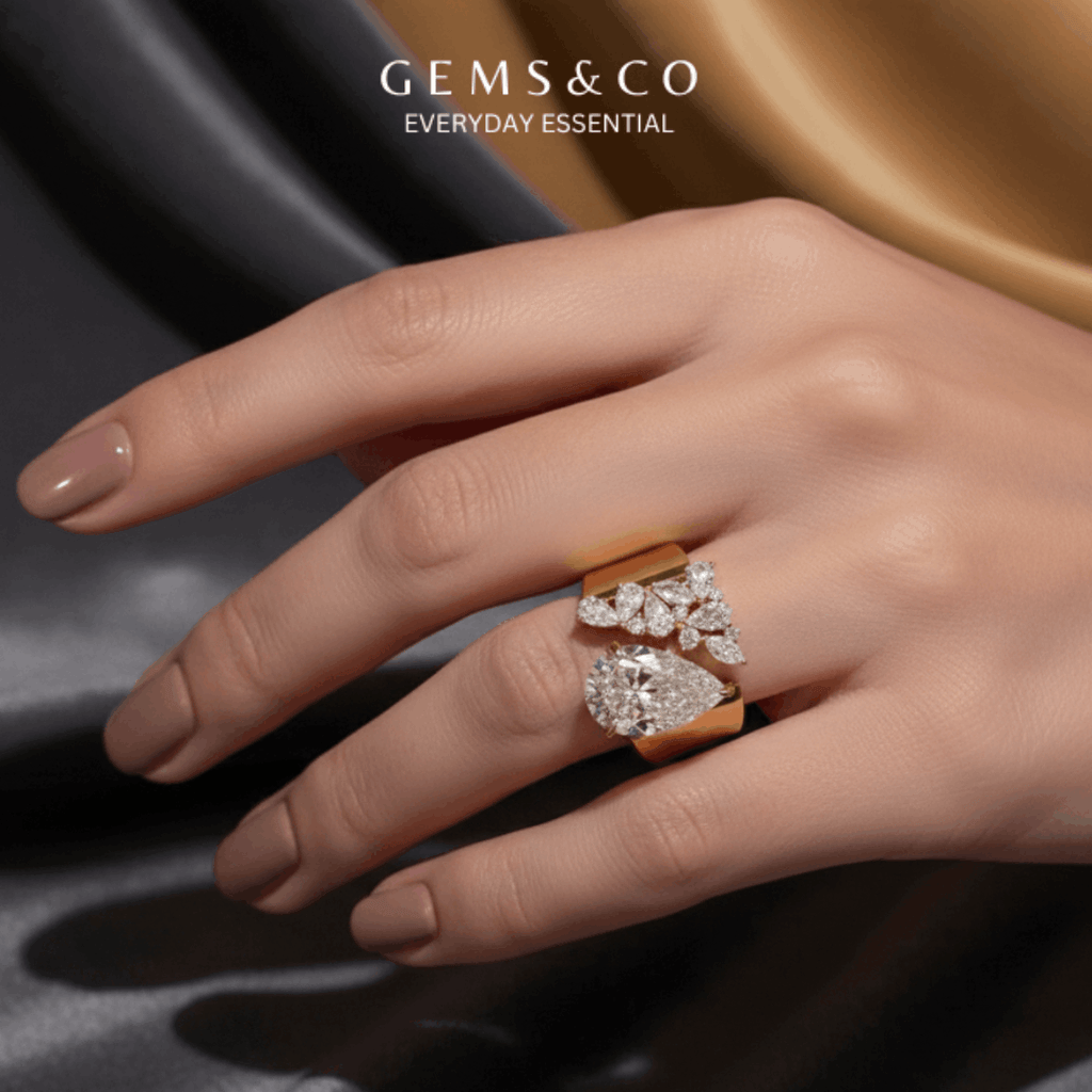 Divine Pear Zircon Ring