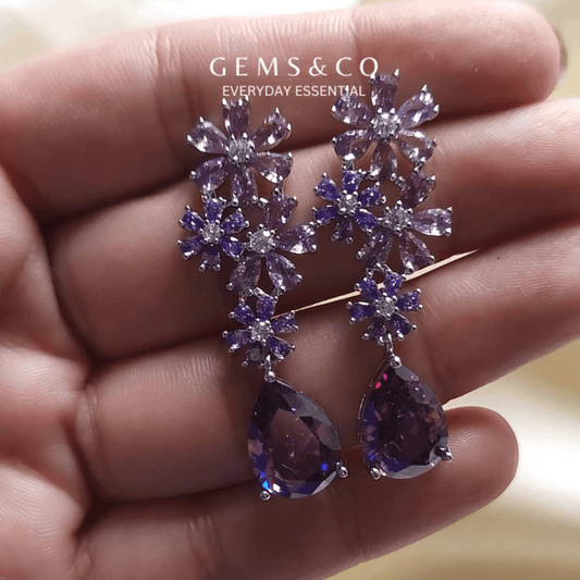 Purple Petals Spark Studs